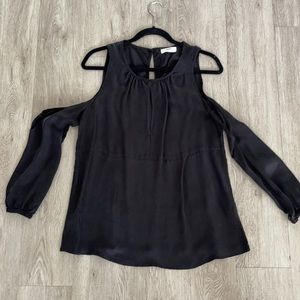 4OIR DREAMERS BLACK RAYON COLD SHOULDER BLOUSE